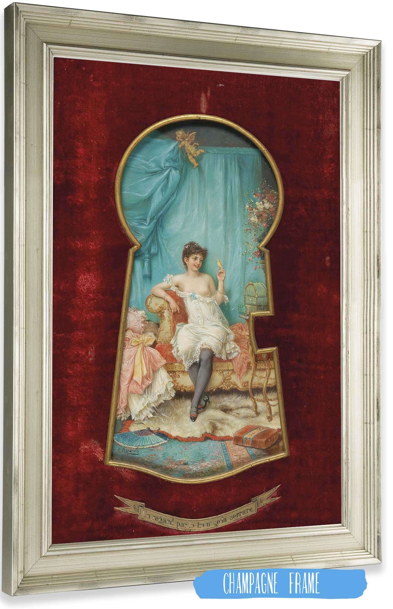 Un Regard Par Le Trou De La Serrure Through The Keyhole by Hans Zatzka