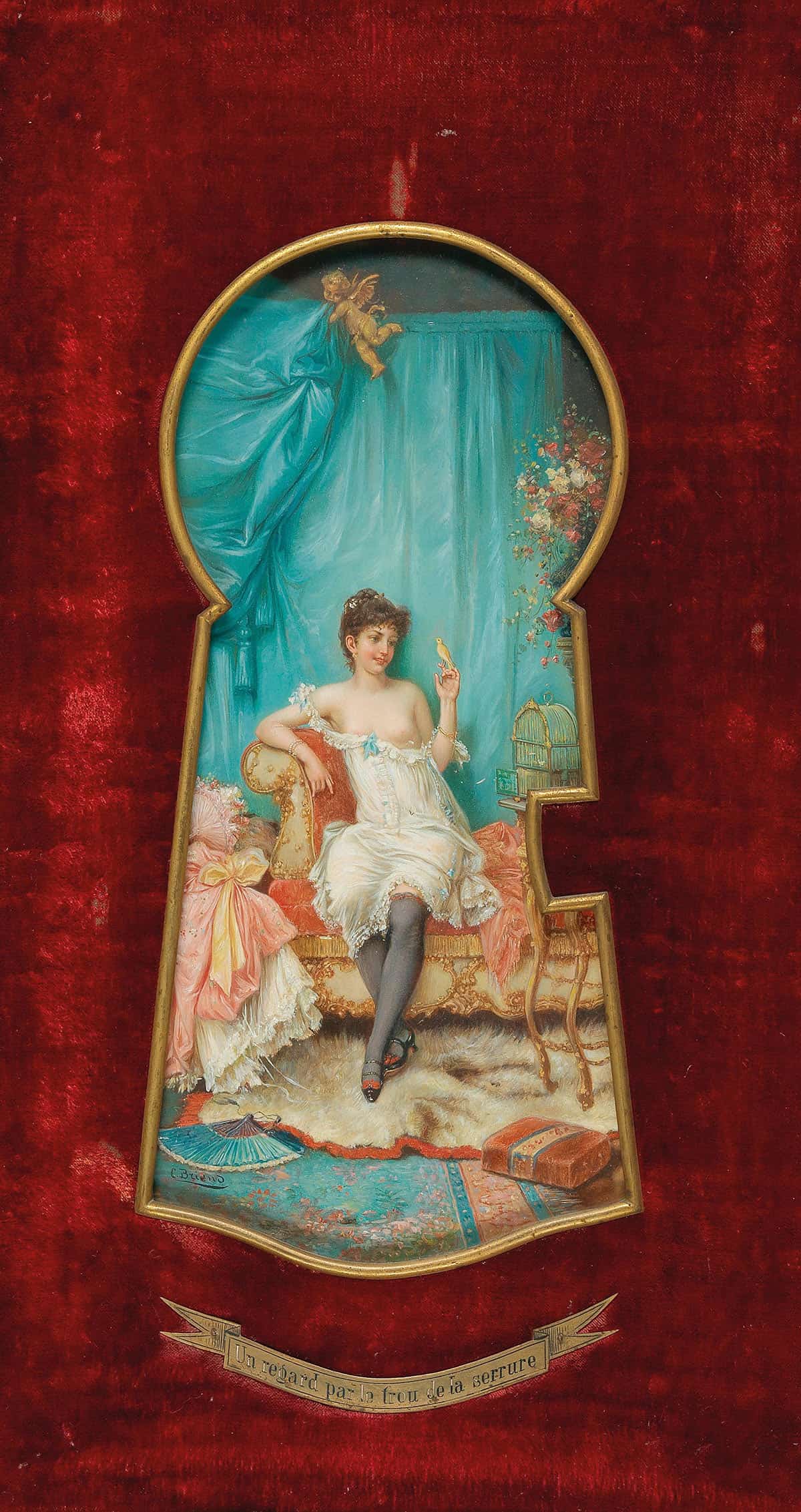 Un Regard Par Le Trou De La Serrure Through The Keyhole by Hans Zatzka - Image 3