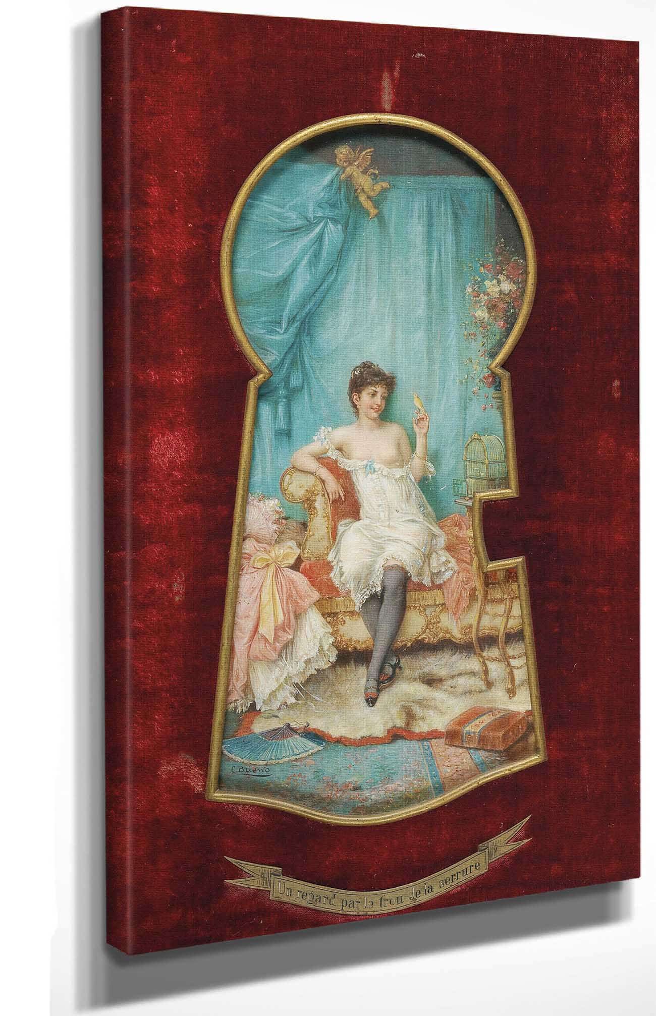 Un Regard Par Le Trou De La Serrure Through The Keyhole by Hans Zatzka - Image 4