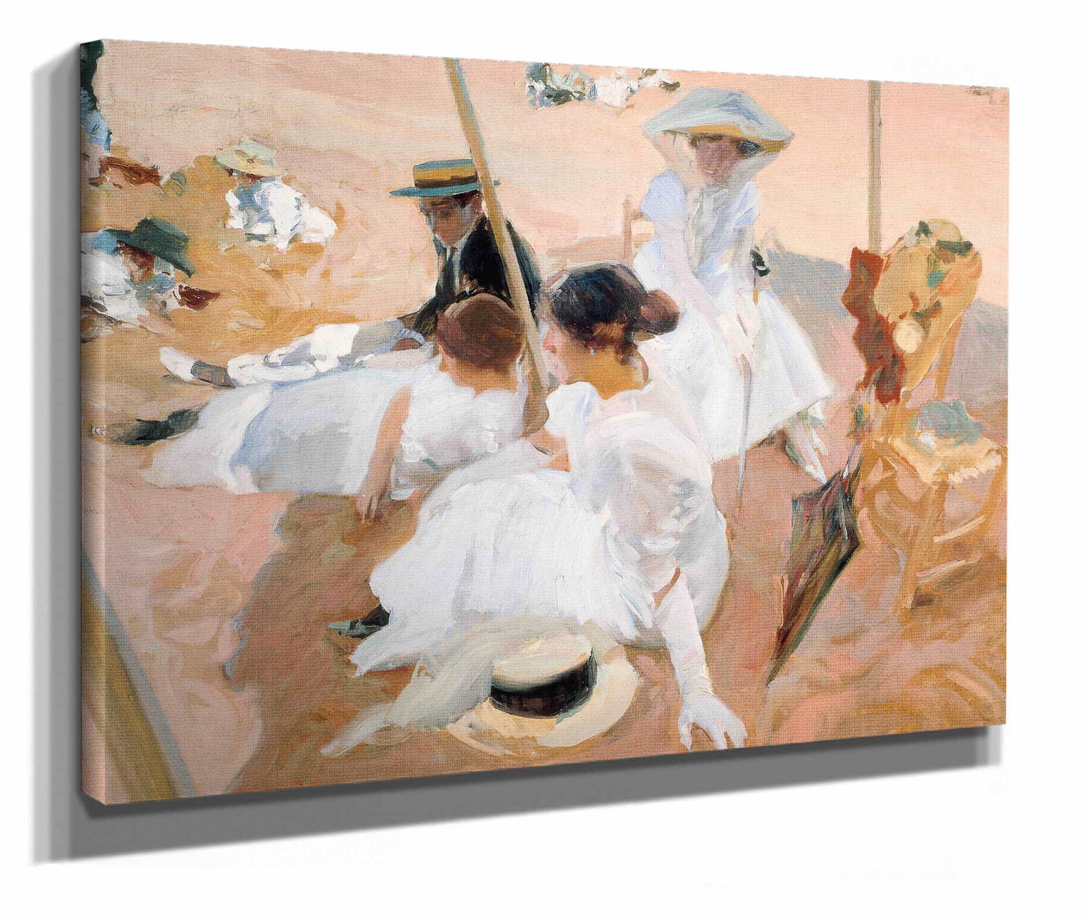 Under The Awning On The Beach At Zarauz by Joaquin Sorolla - Image 2