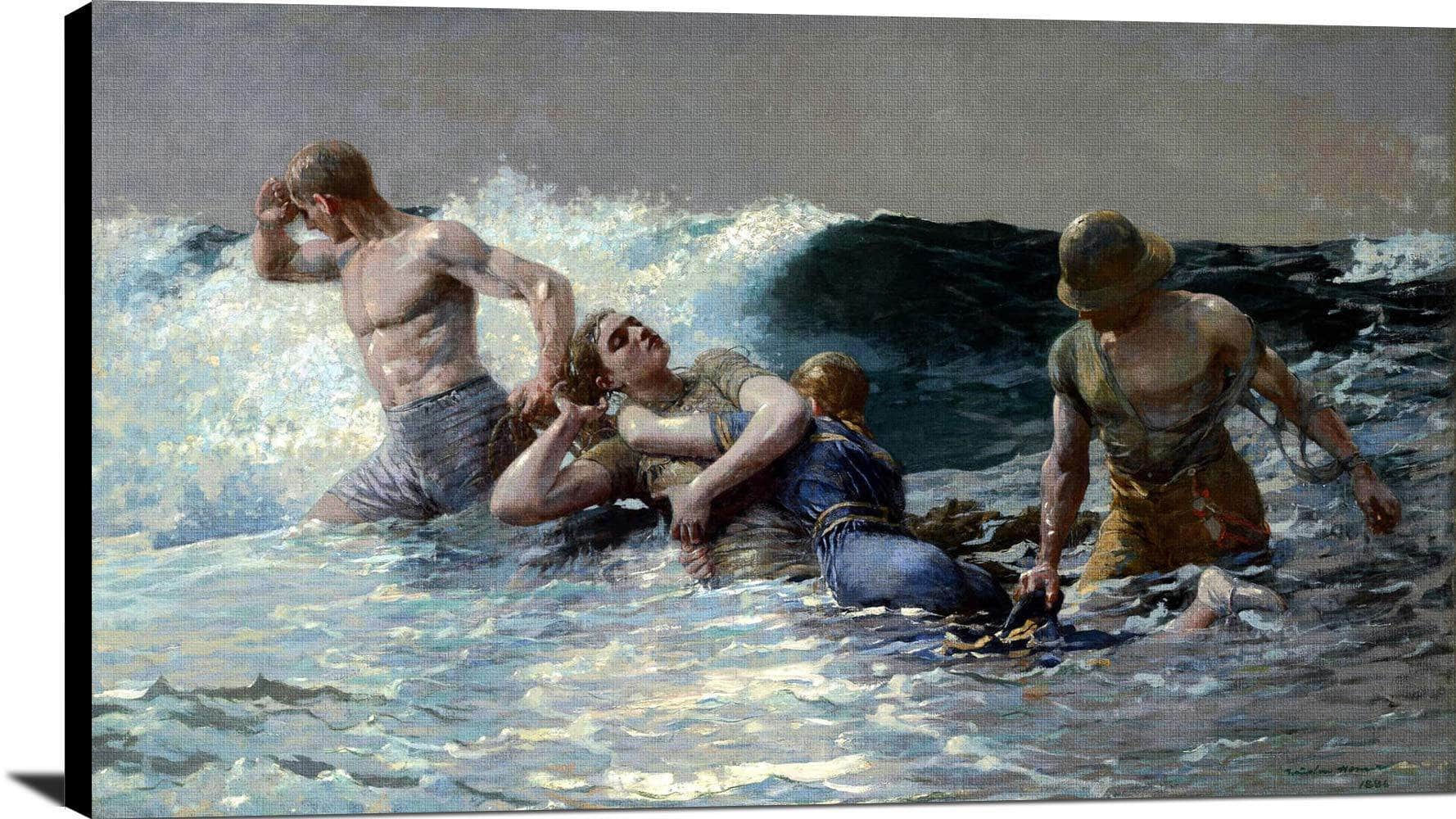 Undertow Painting Winslow Homer Canvas Art - Image 2
