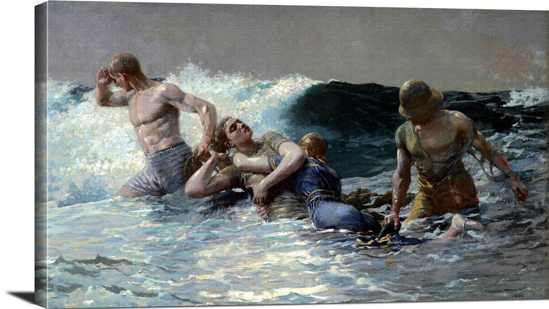 Undertow Painting Winslow Homer Canvas Art - Image 3
