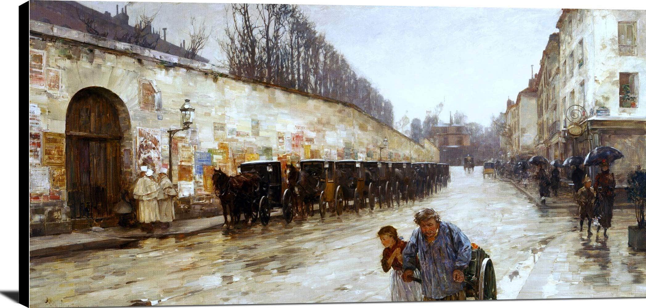 Une Averse Rue Bonaparte Painting Childe Hassam Canvas Art - Image 2