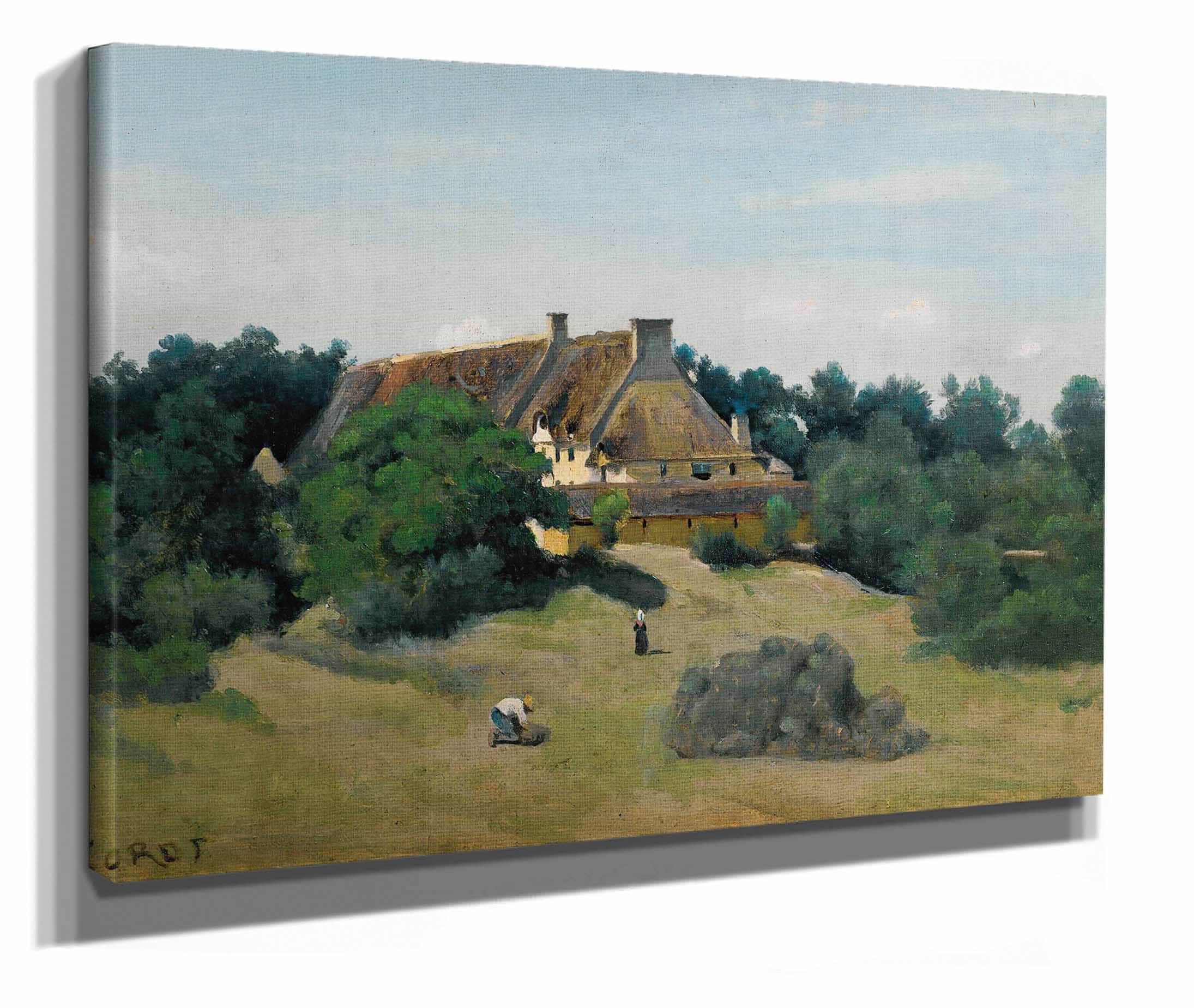 Une Ferme A Saint Martin Du Bon Fosse Pres De Saint Lo by Jean Baptiste Camille Corot - Image 2