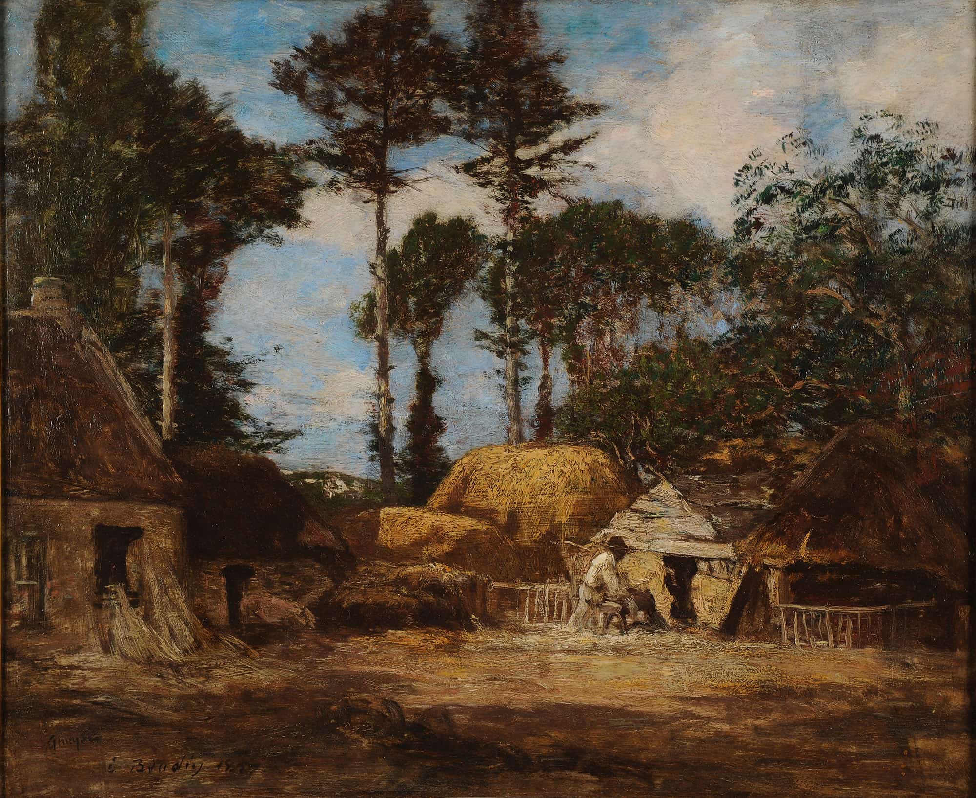 Une Ferme Bretonne by Eugene Boudin - Image 2
