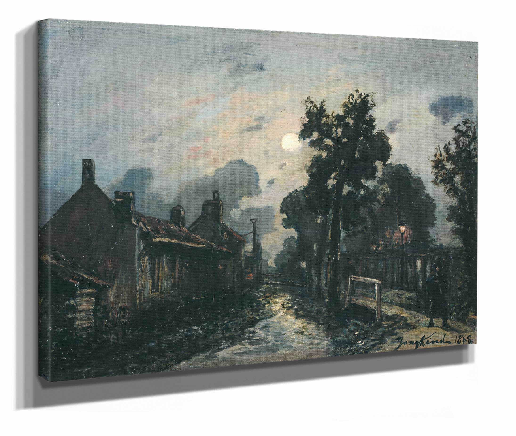 Une Rue A Delft Le Soir by Johan Barthold Jongkind - Image 2