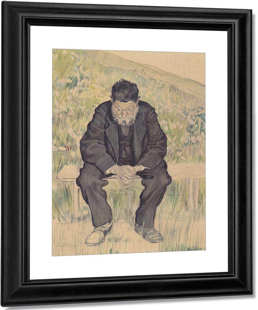 Unemployed 1891 Realism Charcoal Pastel Pencil Watercolor 61X47Cm By Ferdinand Hodler - Image 3