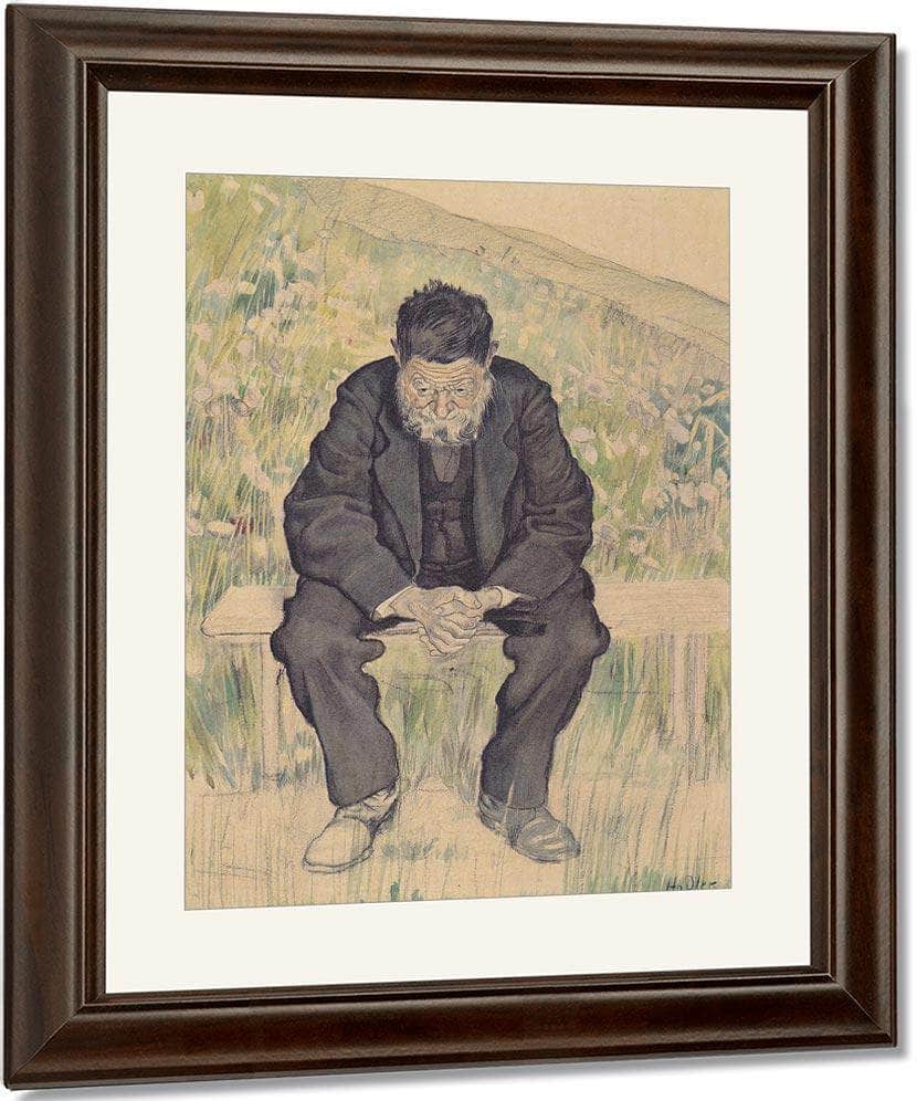 Unemployed 1891 Realism Charcoal Pastel Pencil Watercolor 61X47Cm By Ferdinand Hodler - Image 4