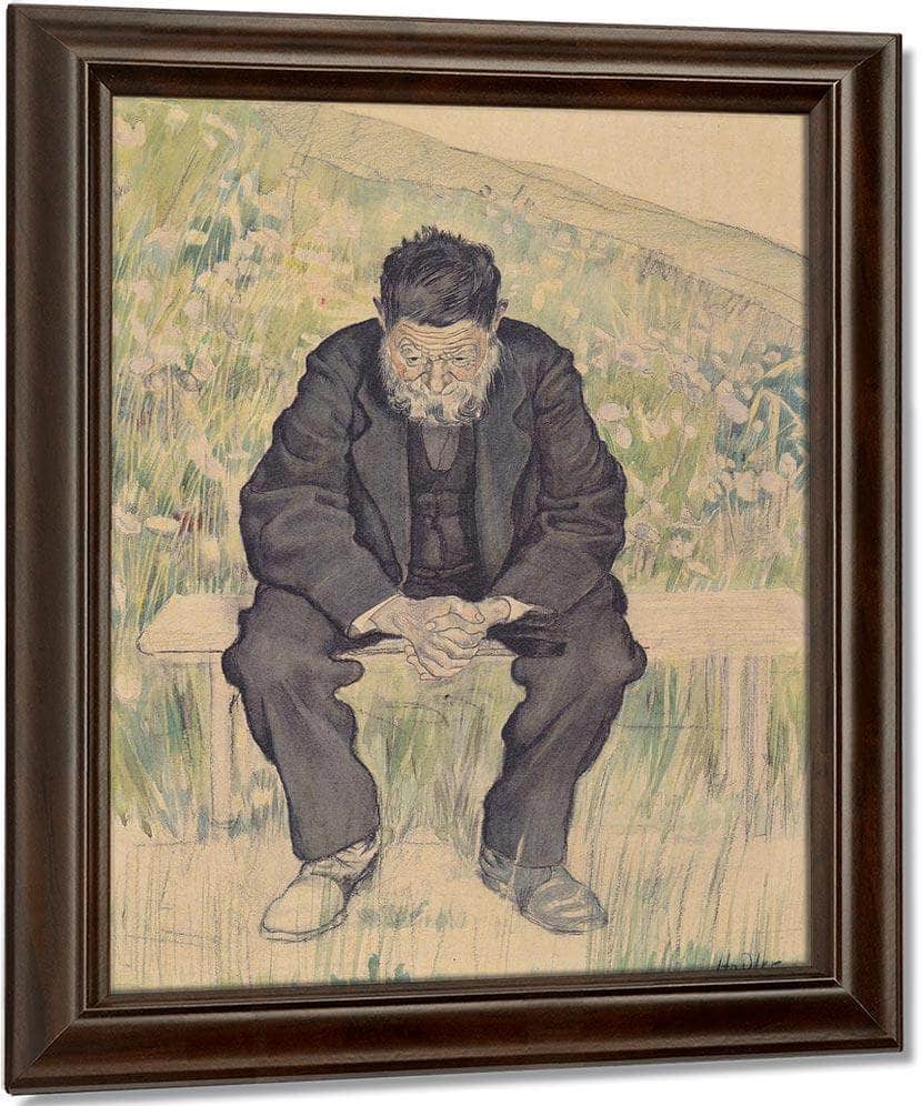 Unemployed 1891 Realism Charcoal Pastel Pencil Watercolor 61X47Cm By Ferdinand Hodler - Image 5
