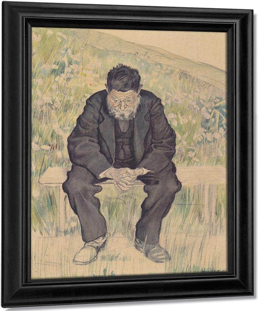 Unemployed 1891 Realism Charcoal Pastel Pencil Watercolor 61X47Cm By Ferdinand Hodler - Image 7