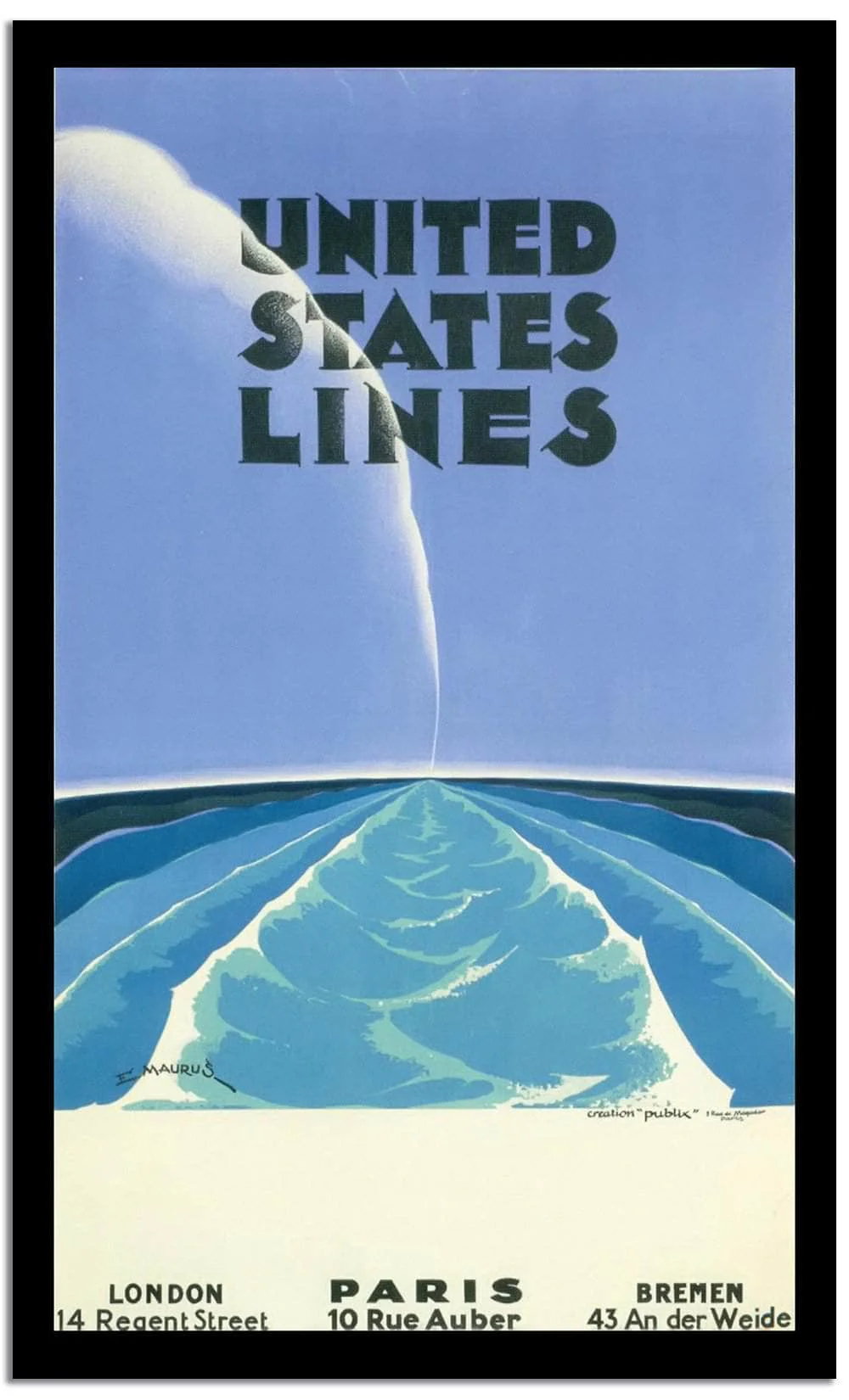 United States Lines Vintage Poster - Image 2