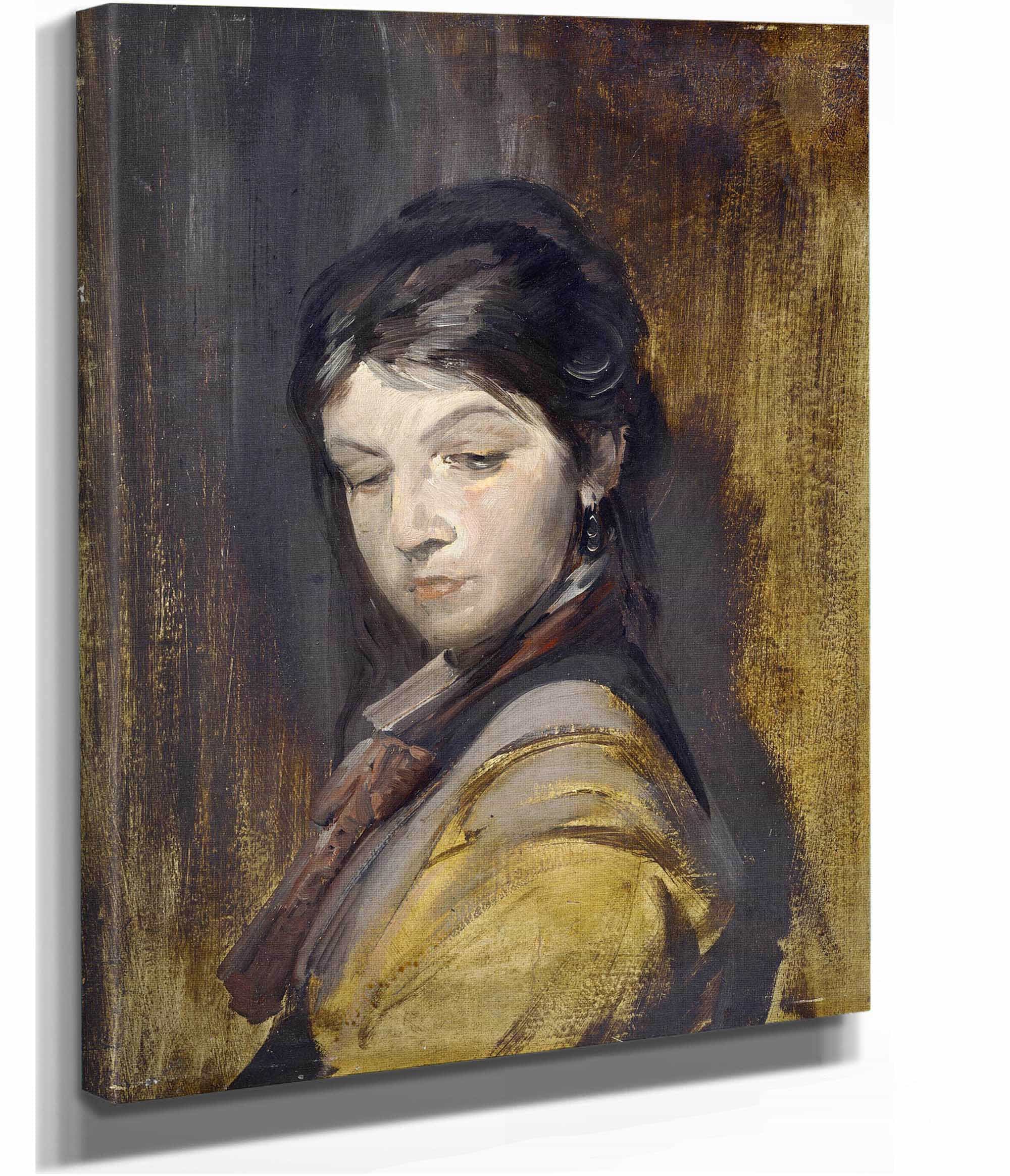 Unknown Girl by Franz Von Lenbach - Image 2