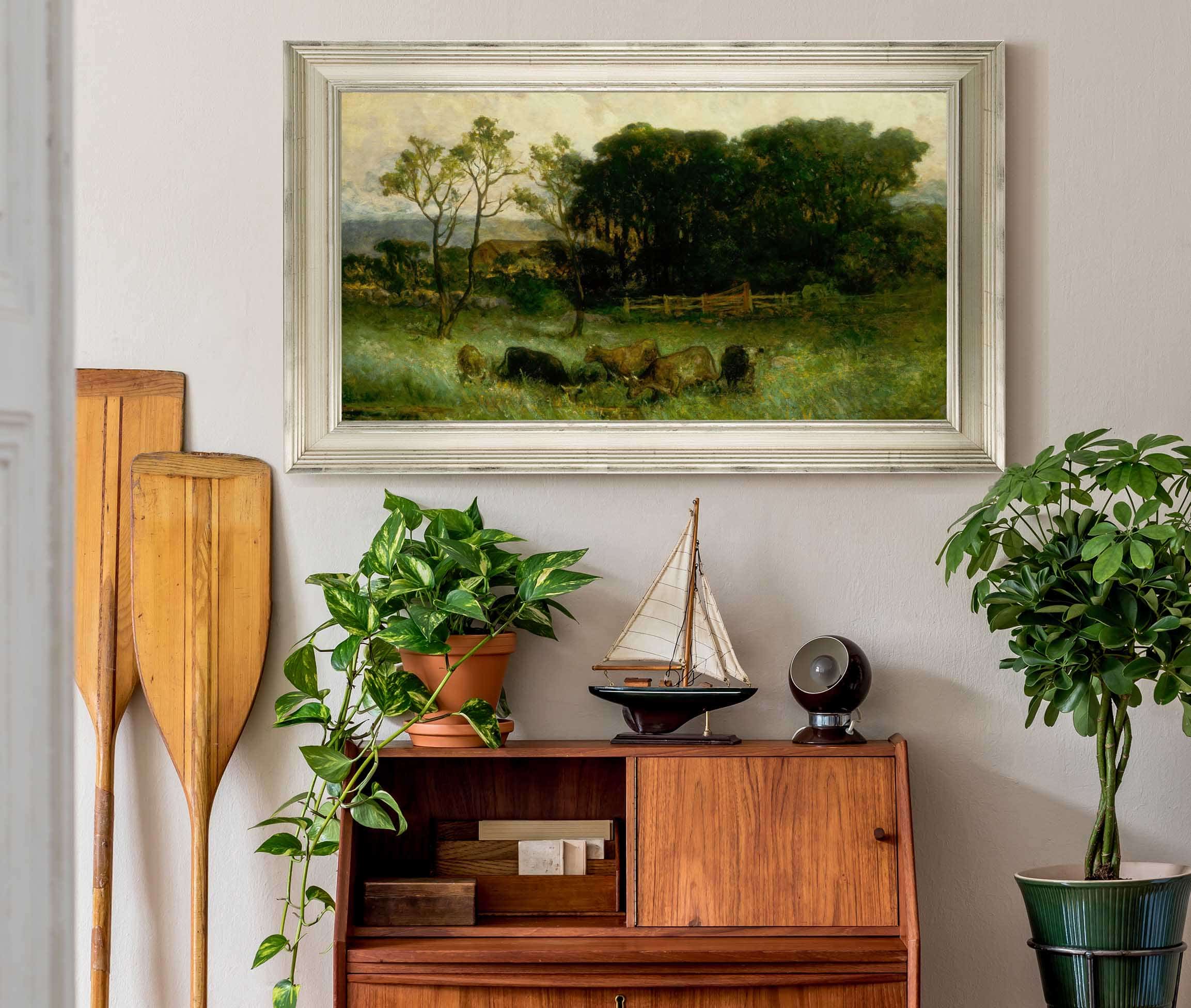 Untitled Five Cows In Pasture by Edward Mitchell Bannister - Image 6