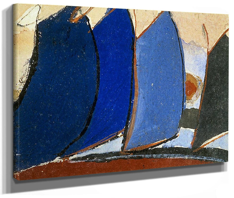 Untitled (Four Blue Gray Sail Like Forms) By Arthur Dove