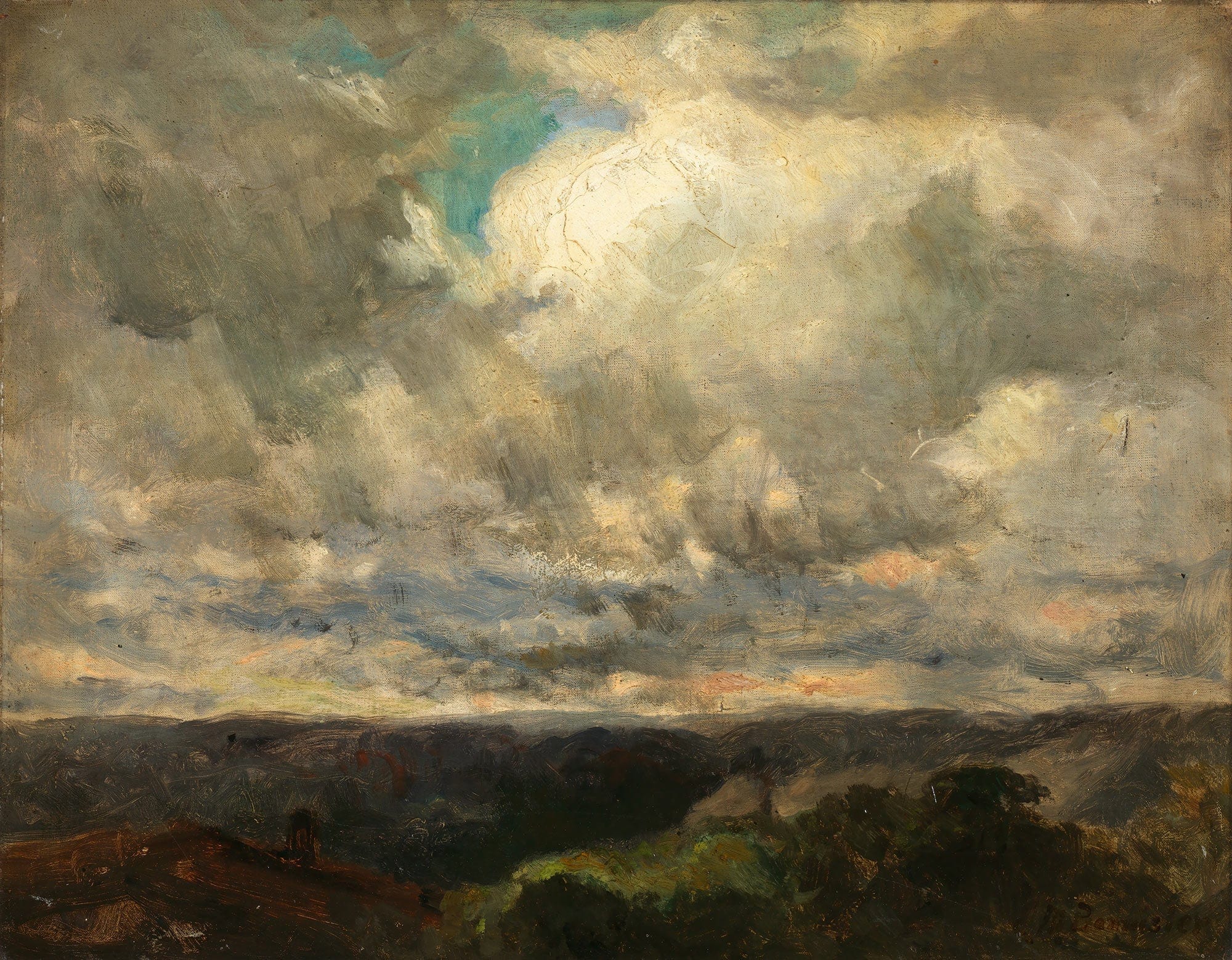 Untitled Landscape Cloudy Sky by Edward Mitchell Bannister - Image 2