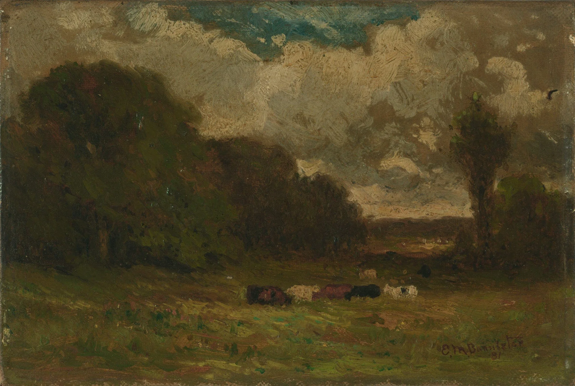 Untitled Landscape With Cows And Trees by Edward Mitchell Bannister - Image 2