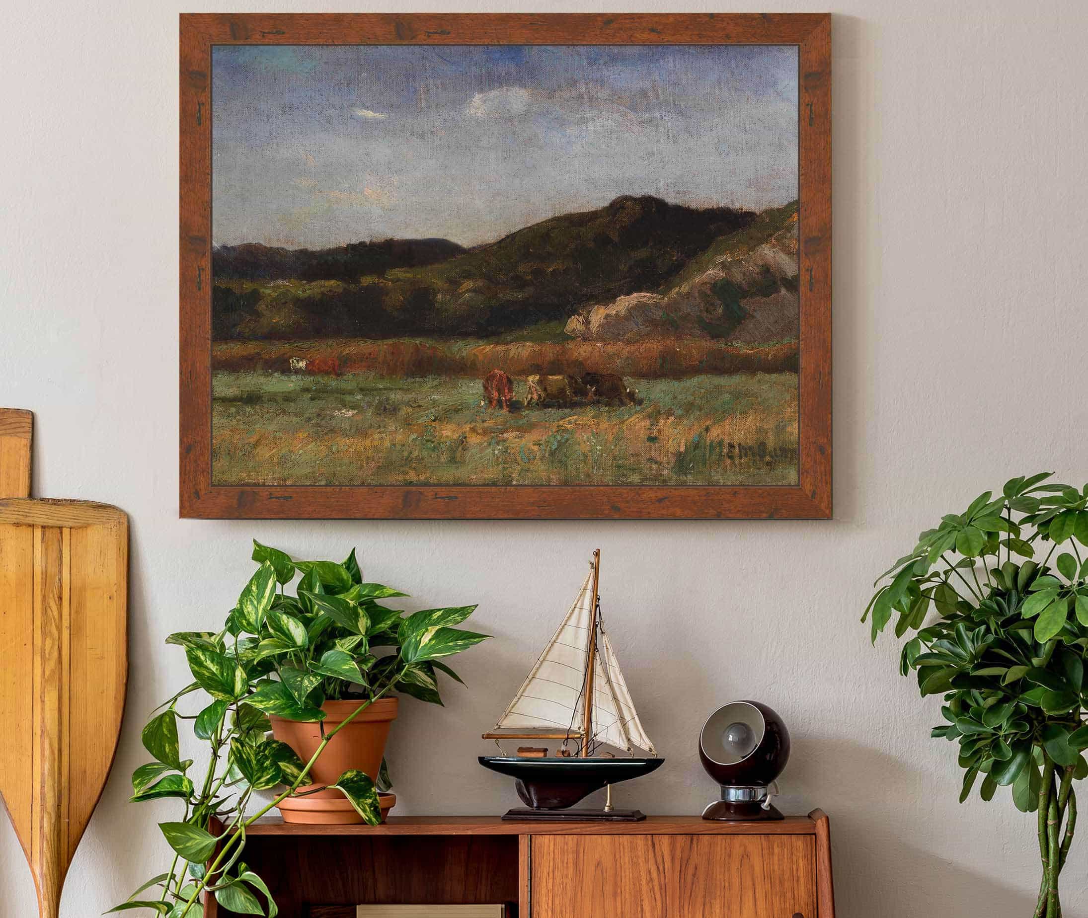 Untitled Landscape With Cows Grazing Hills by Edward Mitchell Bannister - Image 3
