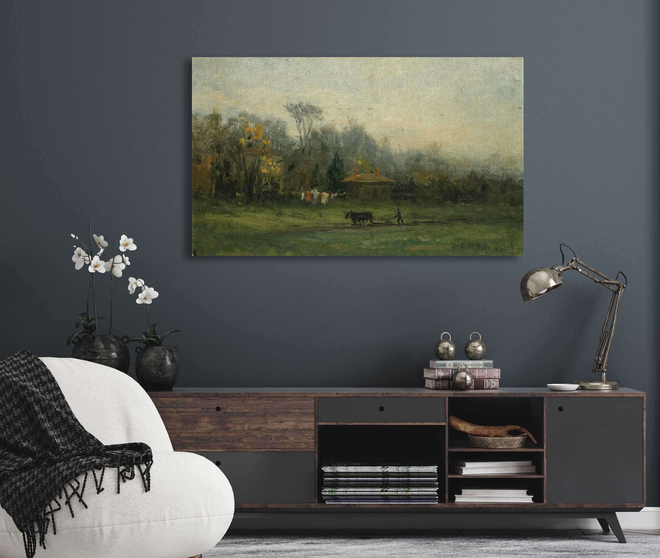 Untitled Landscape With Man Plowing Fields by Edward Mitchell Bannister - Image 5