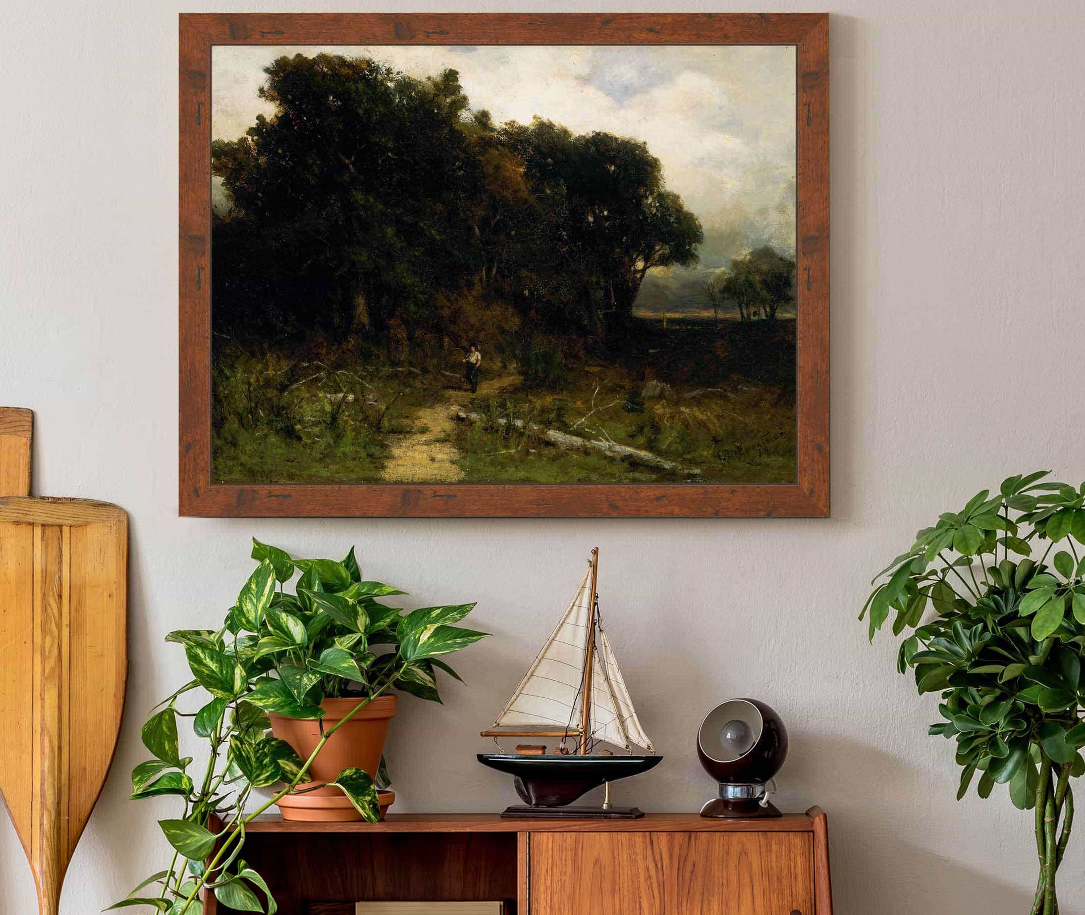 Untitled Landscape Woodcutter On Path by Edward Mitchell Bannister - Image 3