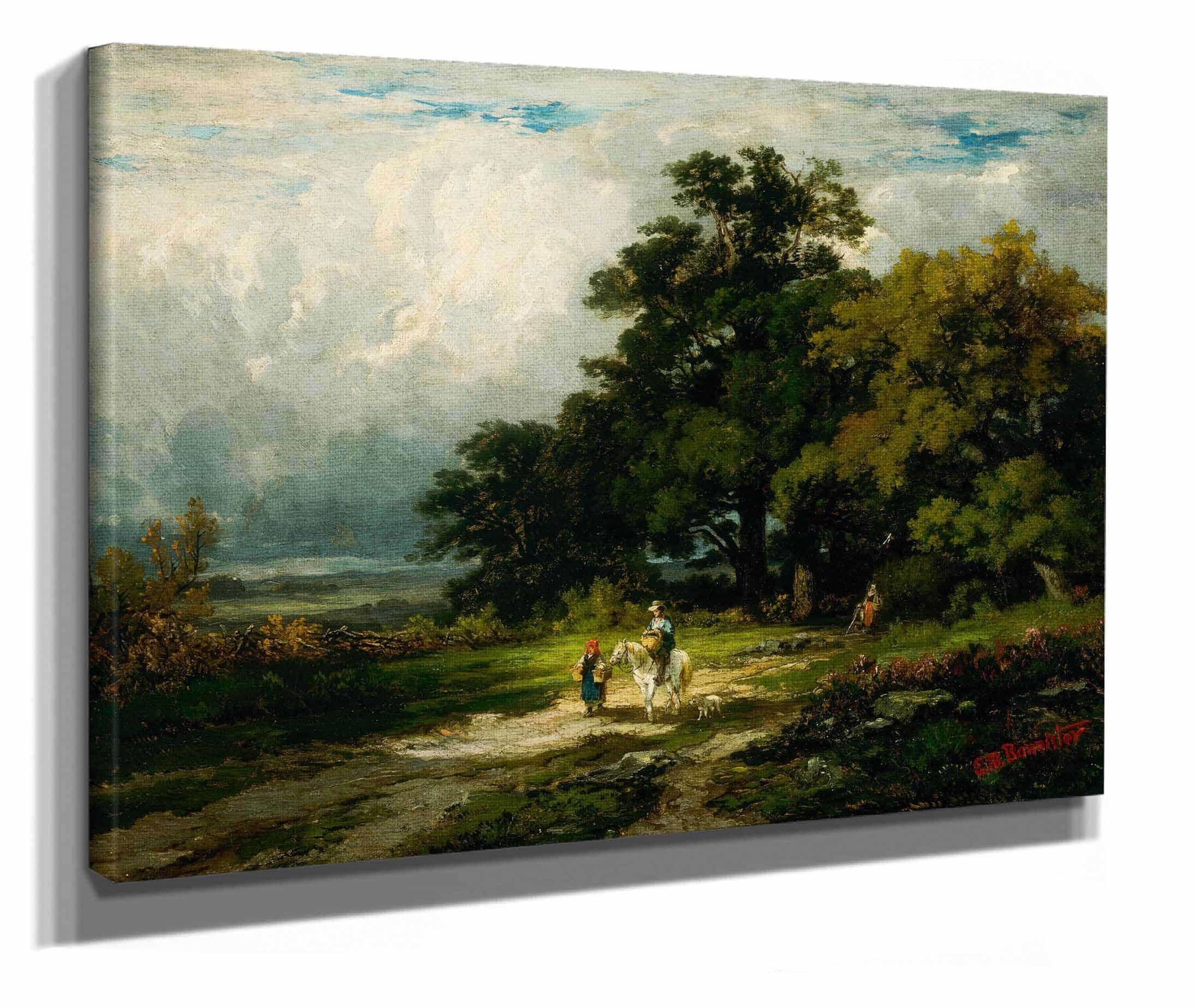 Untitled Man On Horse With Woman And Dog by Edward Mitchell Bannister