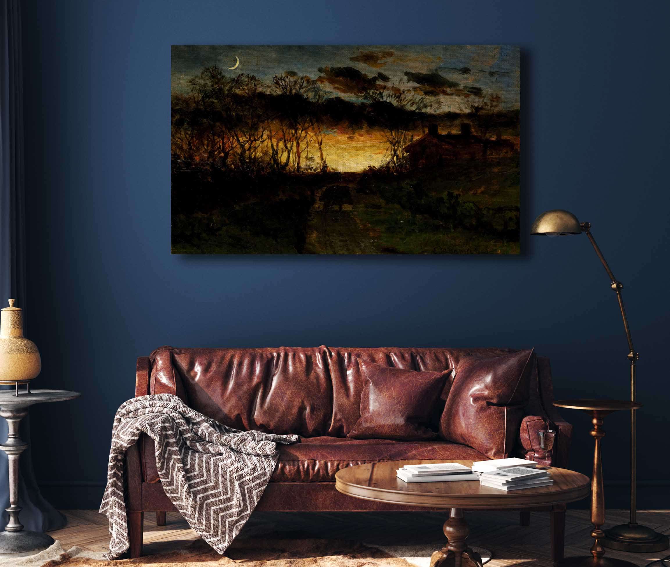 Untitled Sunset With Quarter Moon And Farmhouse by Edward Mitchell Bannister - Image 4