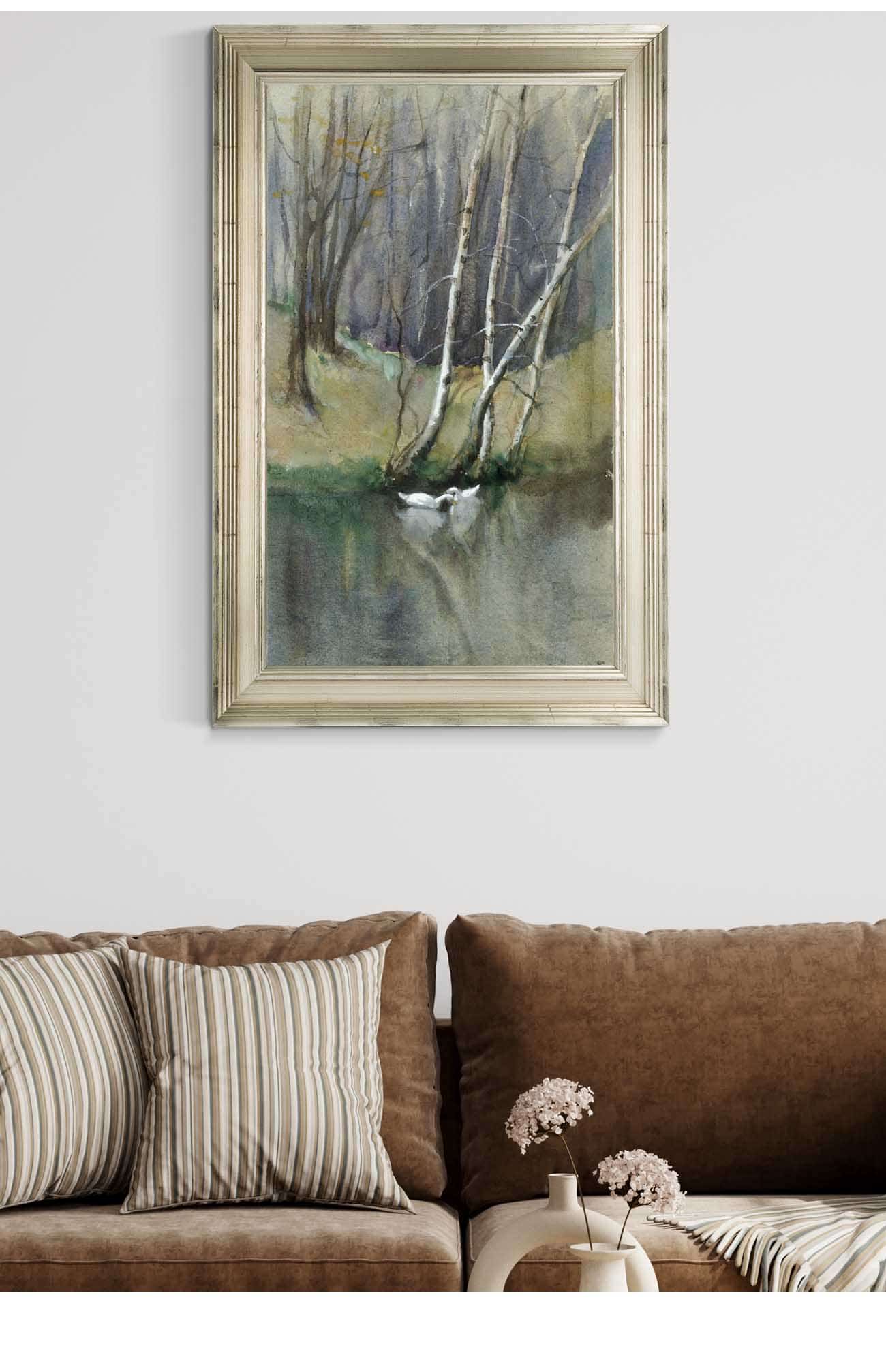 Untitled Wood Scene With Birch Trees And Ducks by Edward Mitchell Bannister - Image 5