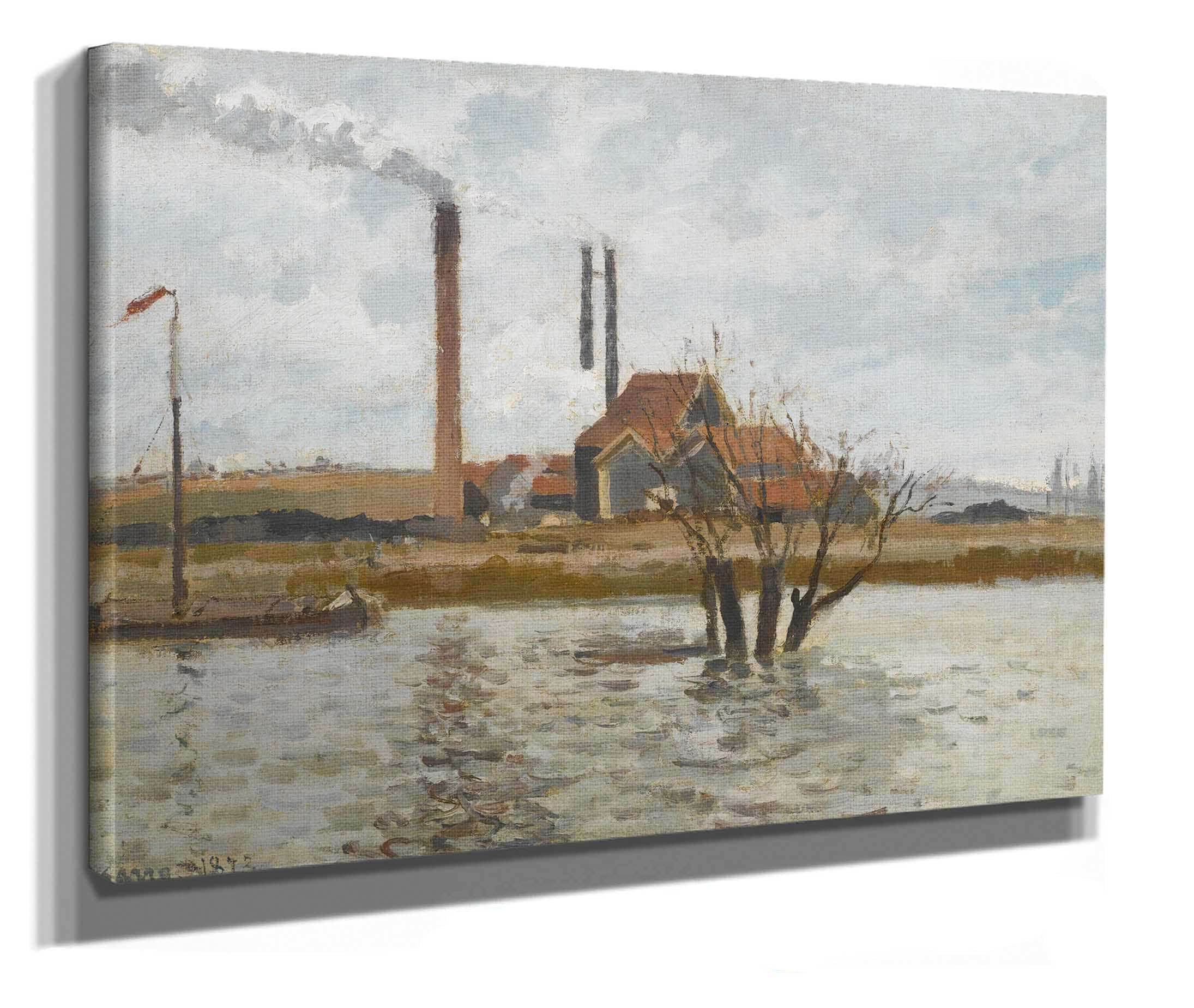 Usine A Saint Ouen Laumone La Crue De Loise by Camille Pissarro - Image 2