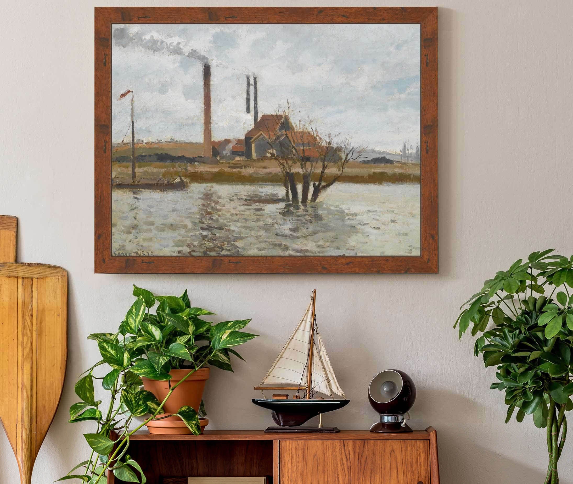 Usine A Saint Ouen Laumone La Crue De Loise by Camille Pissarro - Image 3