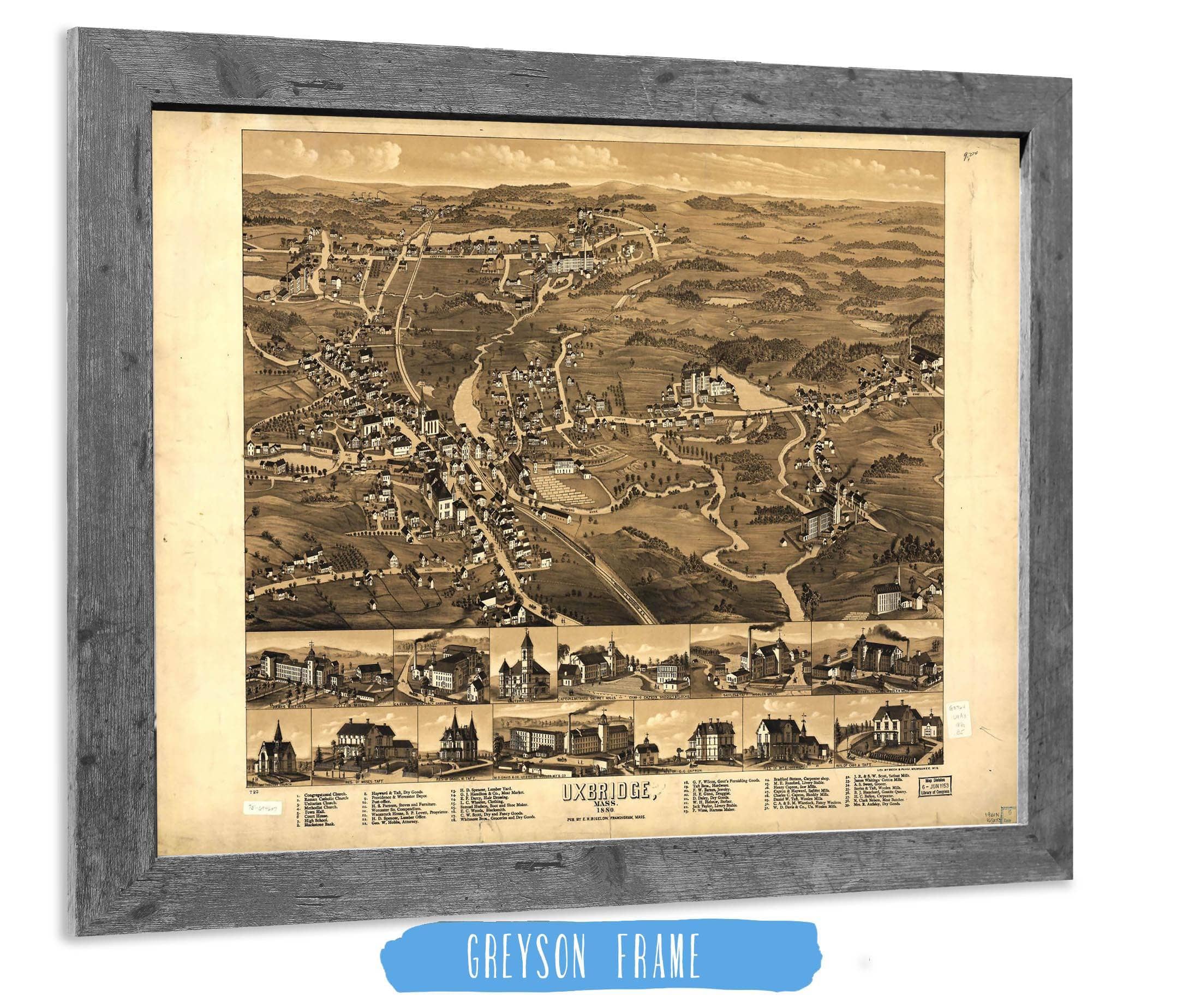 Uxbridge Mass 1880 State of Massachusetts - Image 4