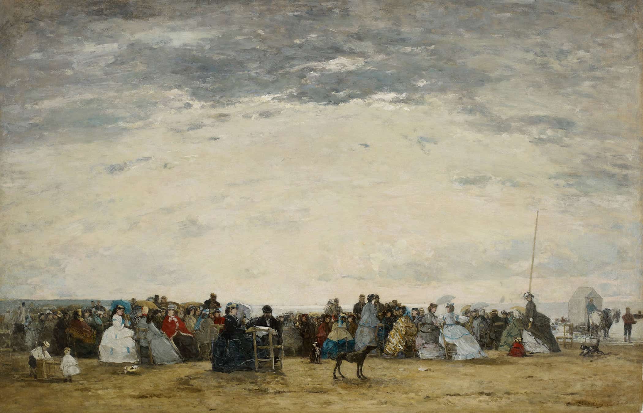Vacationers On The Beach At Trouville by Eugene Boudin - Image 2