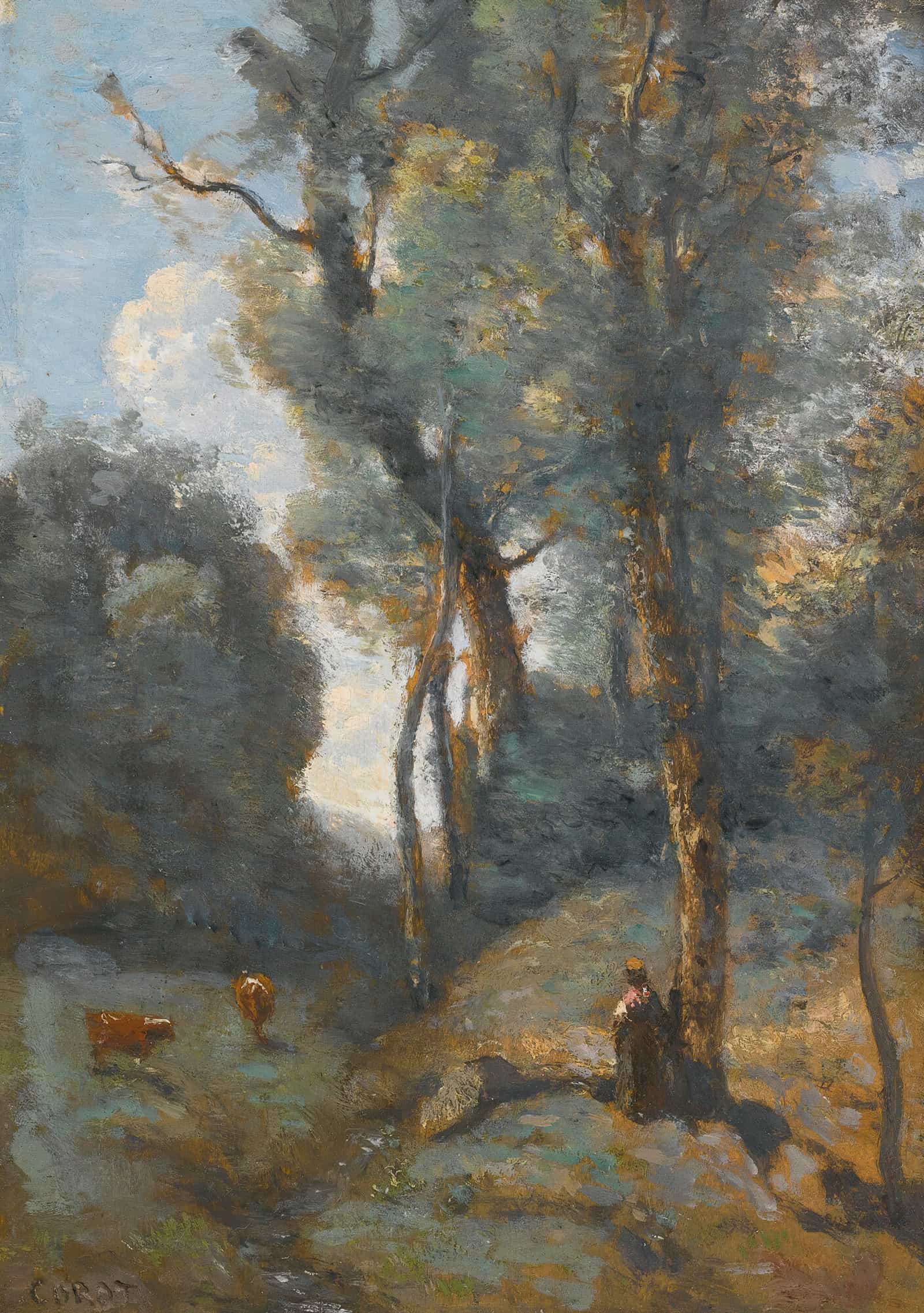 Vachere Sur Un Coteau Boisee by Jean Baptiste Camille Corot - Image 2