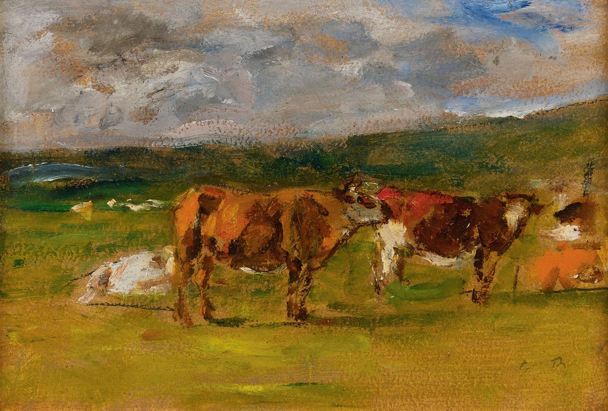 Vaches Au Paturage Etude by Eugene Boudin - Image 2