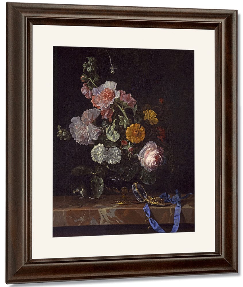 Vanitas Flower Still Life By Willem Van Aelst - Image 4