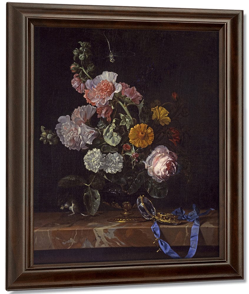 Vanitas Flower Still Life By Willem Van Aelst - Image 5