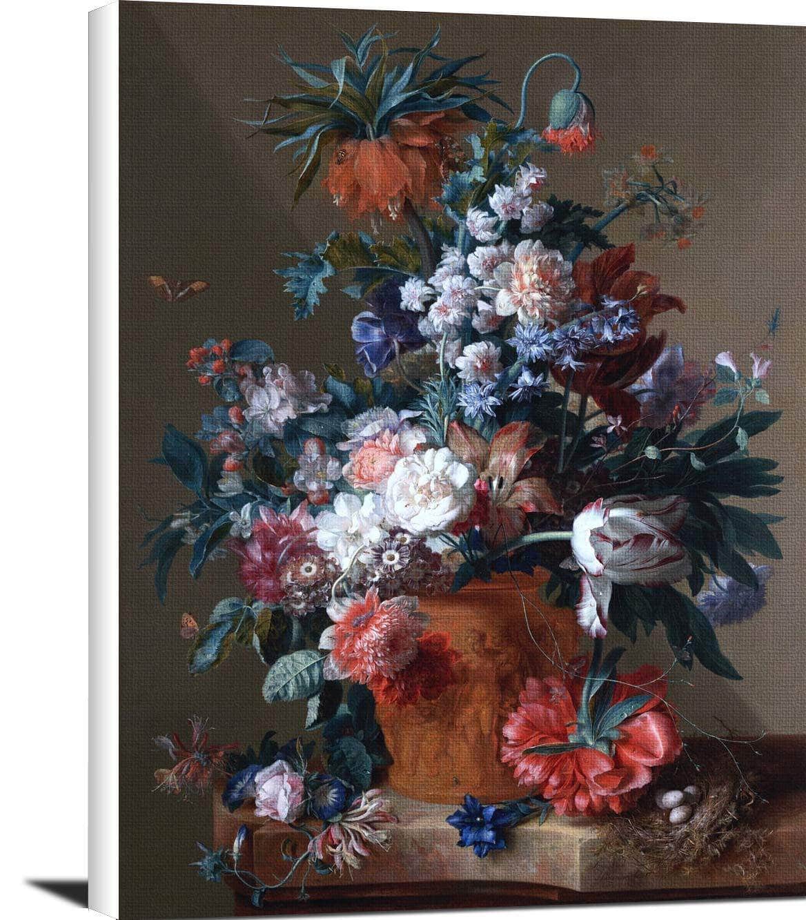 Vase Of Flowers Painting Jan Van Huysum Canvas Art