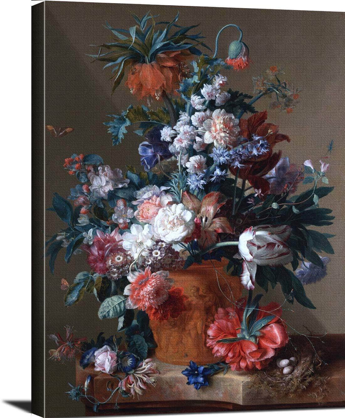 Vase Of Flowers Painting Jan Van Huysum Canvas Art - Image 3