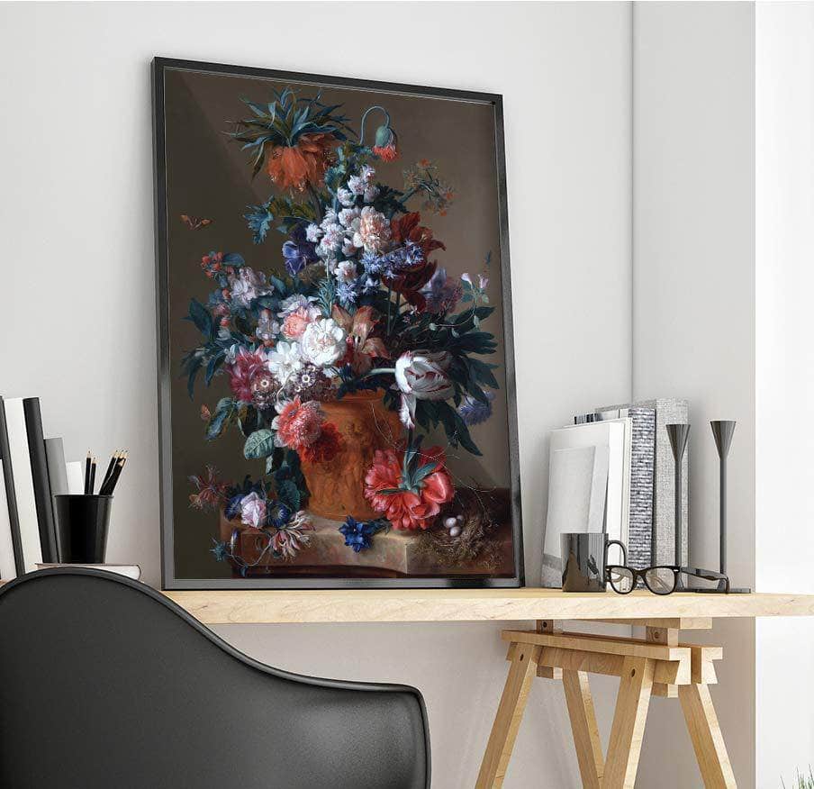 Vase Of Flowers Painting Jan Van Huysum Canvas Art - Image 4