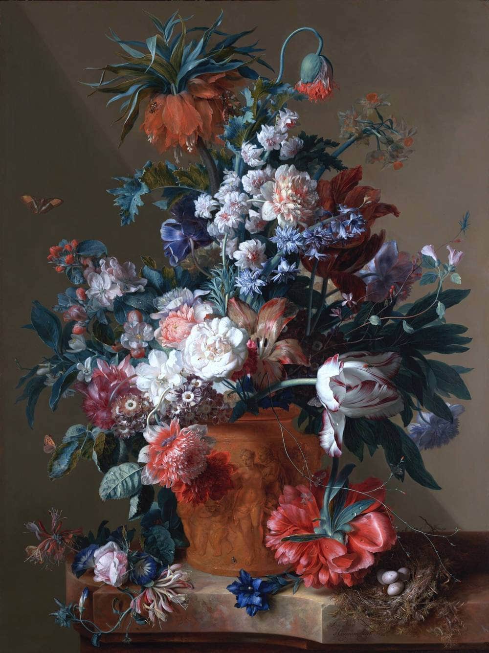 Vase Of Flowers Painting Jan Van Huysum Canvas Art - Image 5