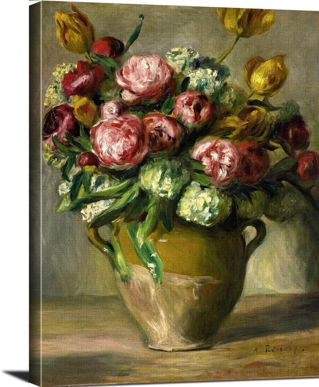 Vase Of Peonies Painting Auguste Renoir Canvas Art - Image 3