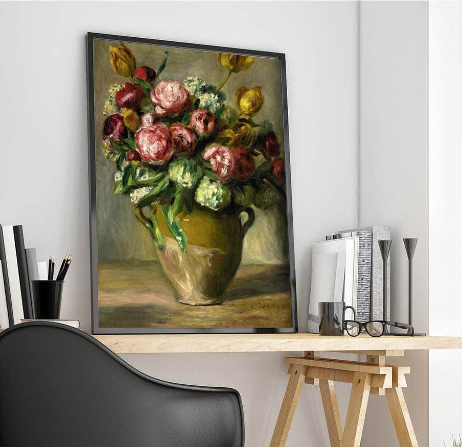 Vase Of Peonies Painting Auguste Renoir Canvas Art - Image 4