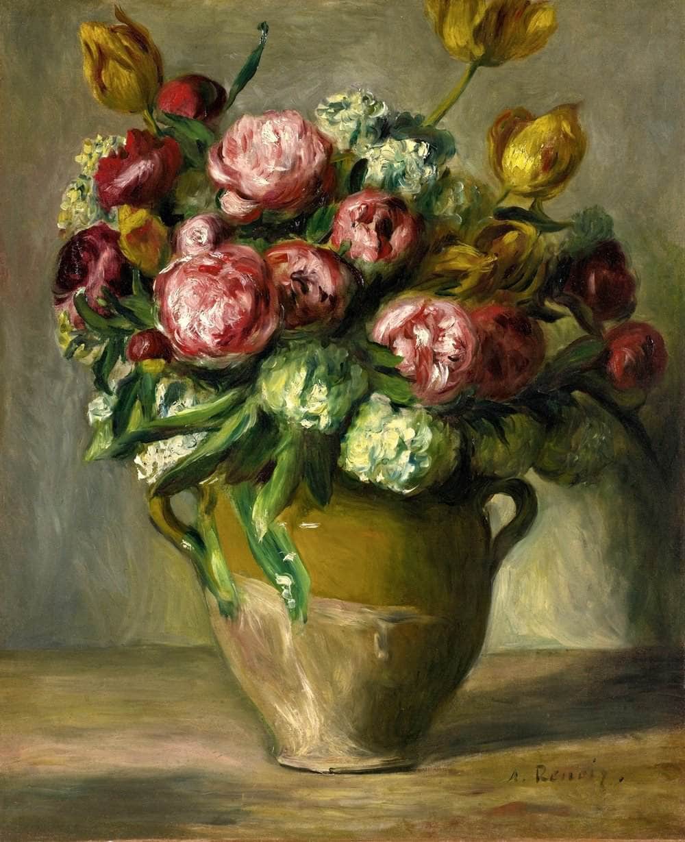 Vase Of Peonies Painting Auguste Renoir Canvas Art - Image 5