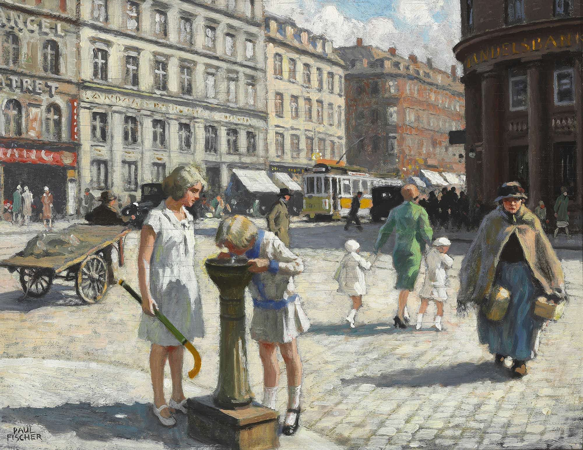 Ved Trianglen I Kobenhavn En Varm Sommerdag by Paul Fischer