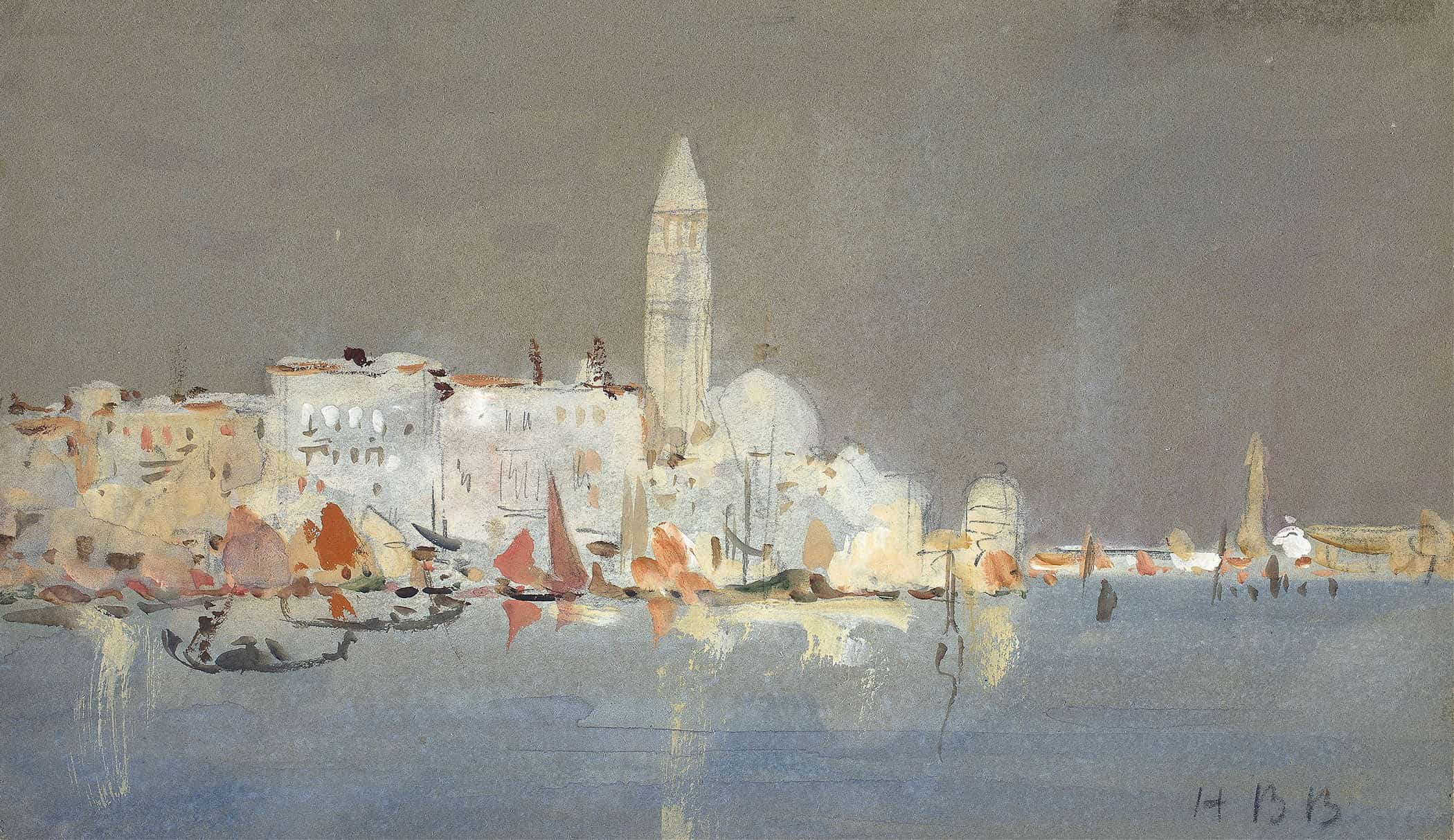 Venetian Capriccio With A Campanile by Hercules Brabazon Brabazon - Image 2