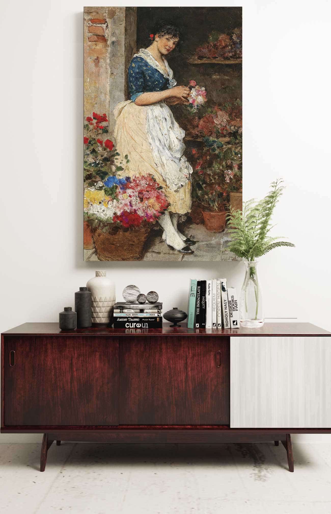 Venezianisches Blumenmadchen by Eugen Von Blaas - Image 2