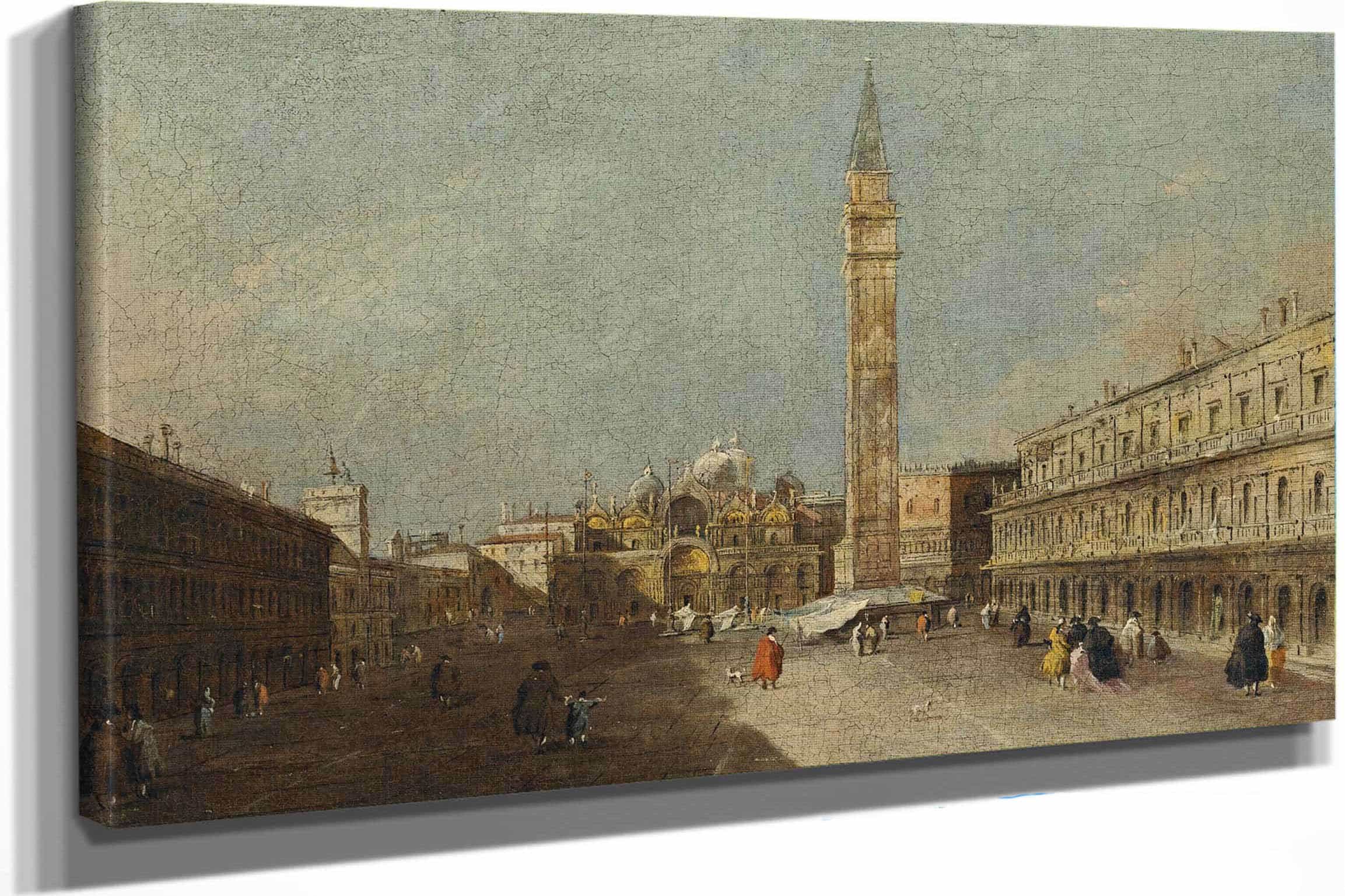 Venice A View Of Piazza San Marco Looking East Towards The Basilica by Francesco Guardi