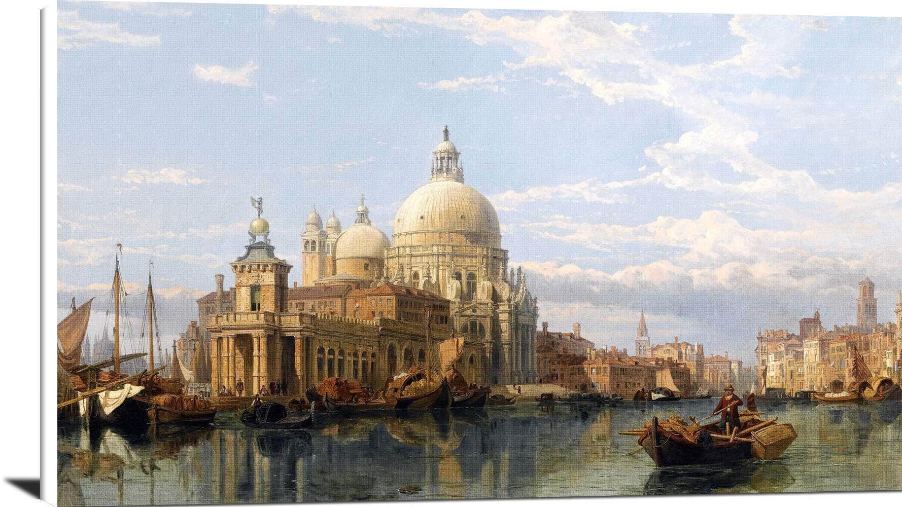 Venice, Santa Maria Della Salute Painting George Stanfield Canvas Art