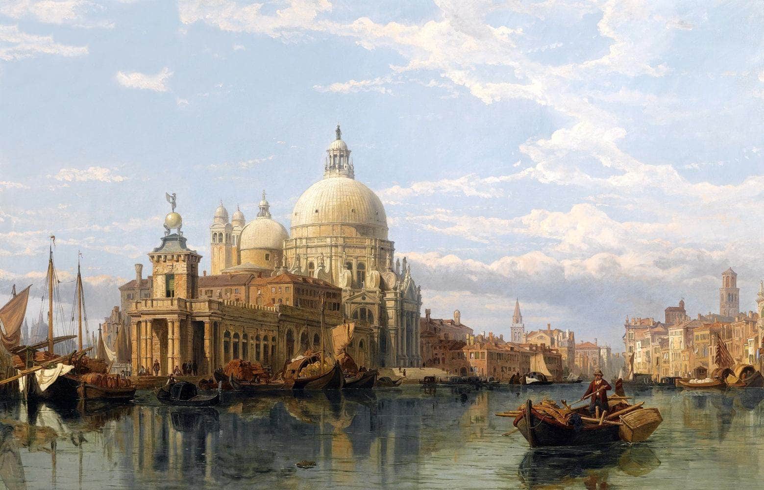 Venice, Santa Maria Della Salute Painting George Stanfield Canvas Art - Image 5