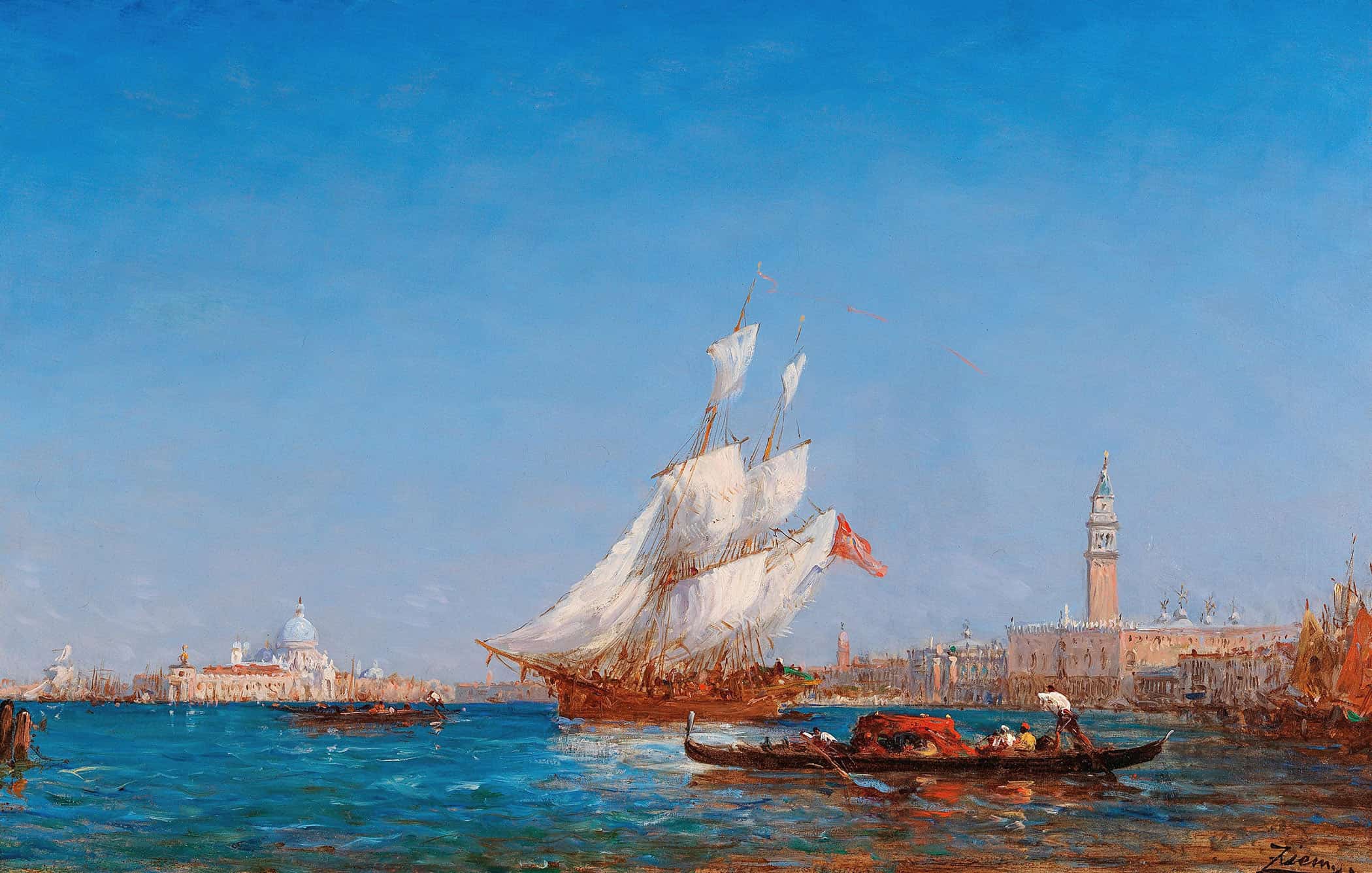 Venice The Bacino Di San Marco by Felix Ziem - Image 2