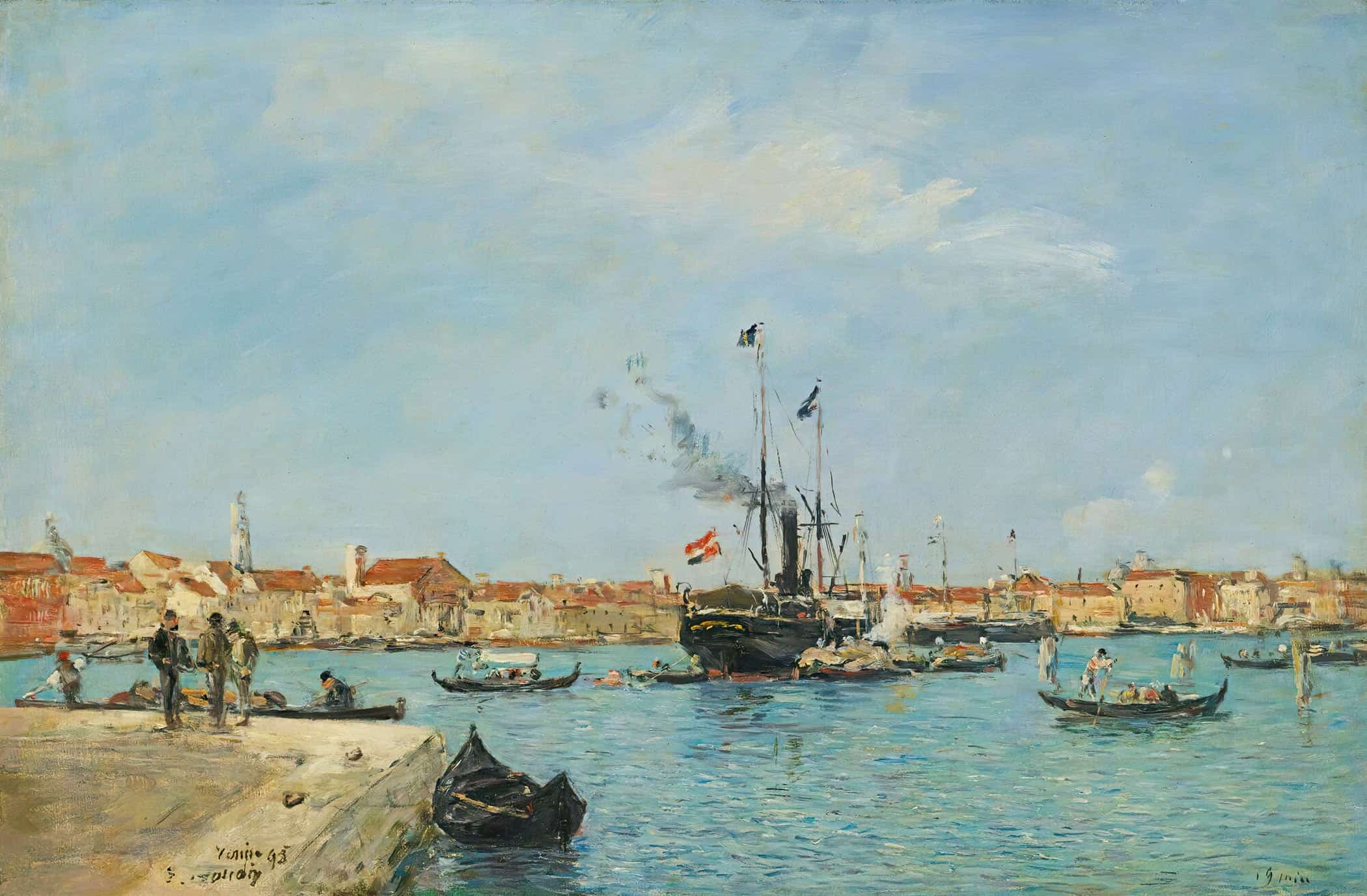 Venise Le Grand Canal Vapeurs Et Gondoles by Eugene Boudin - Image 2