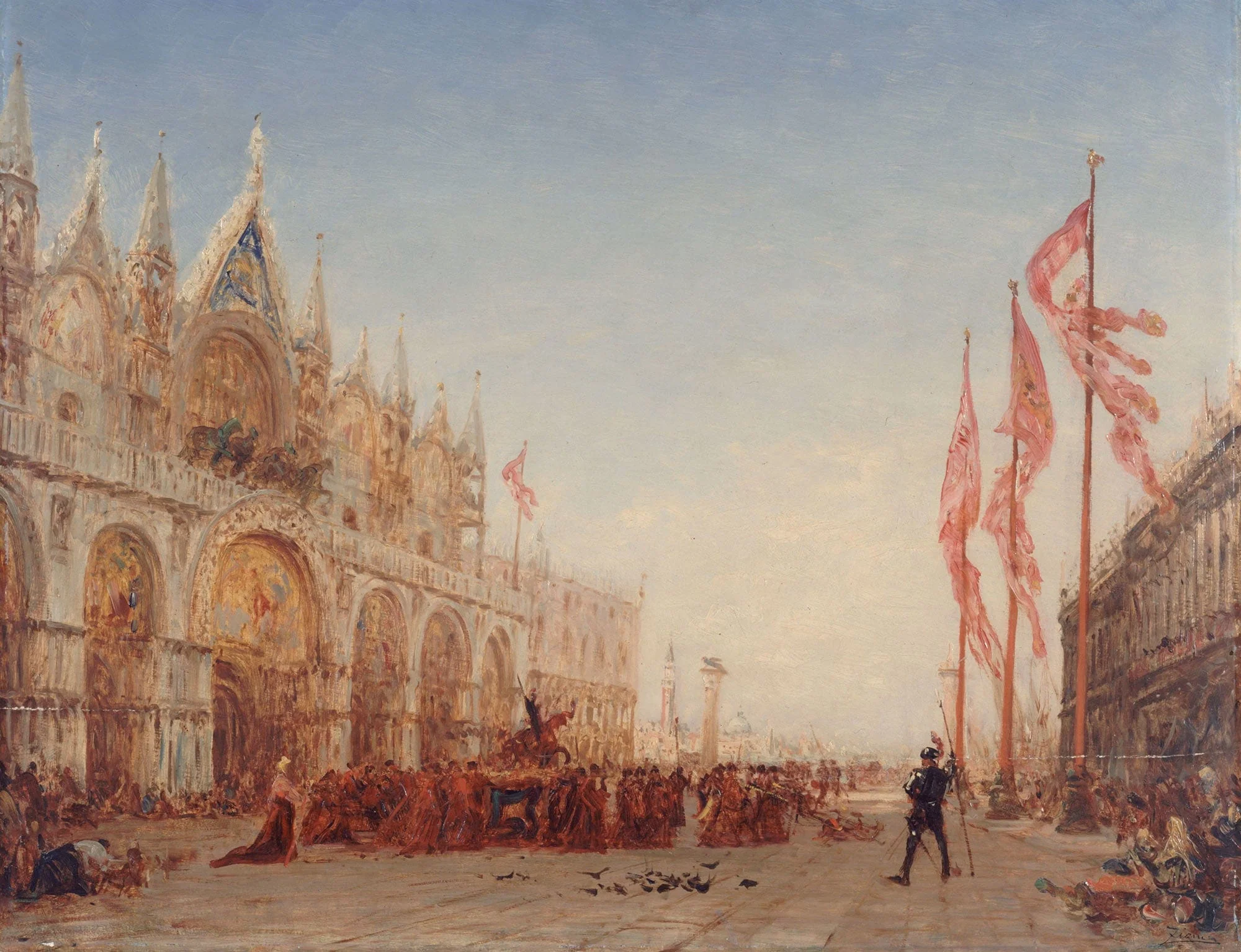 Venise Procession De La Saint Georges by Felix Ziem - Image 2